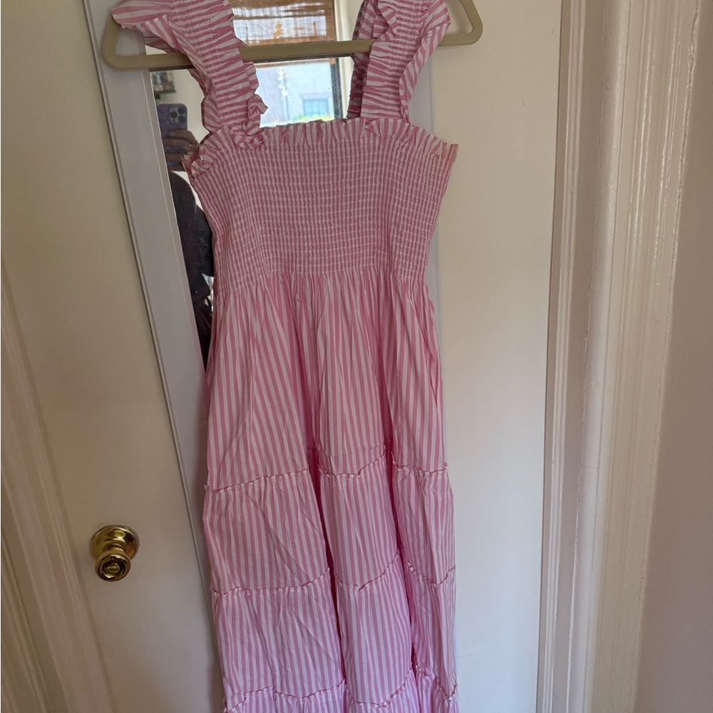 Hill House Pink Striped Nap Dress